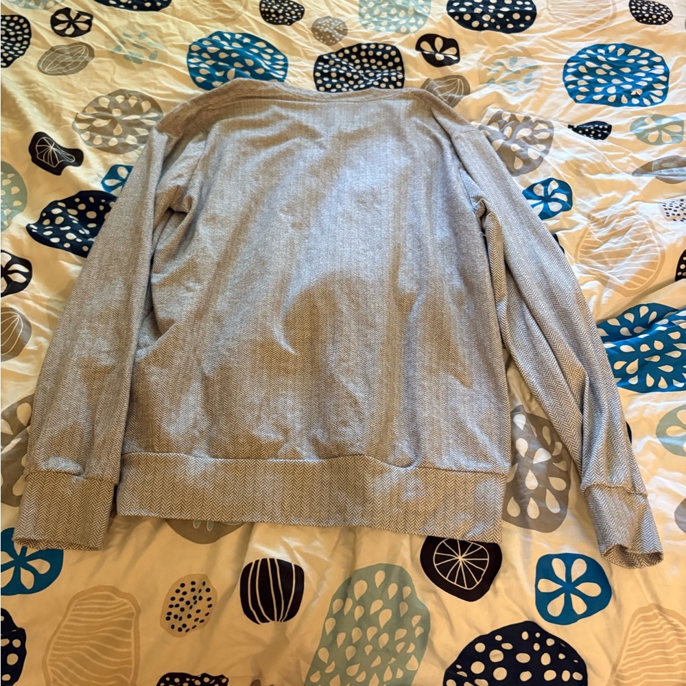 Mizzen+Main Beige Herringbone Long Sleeve